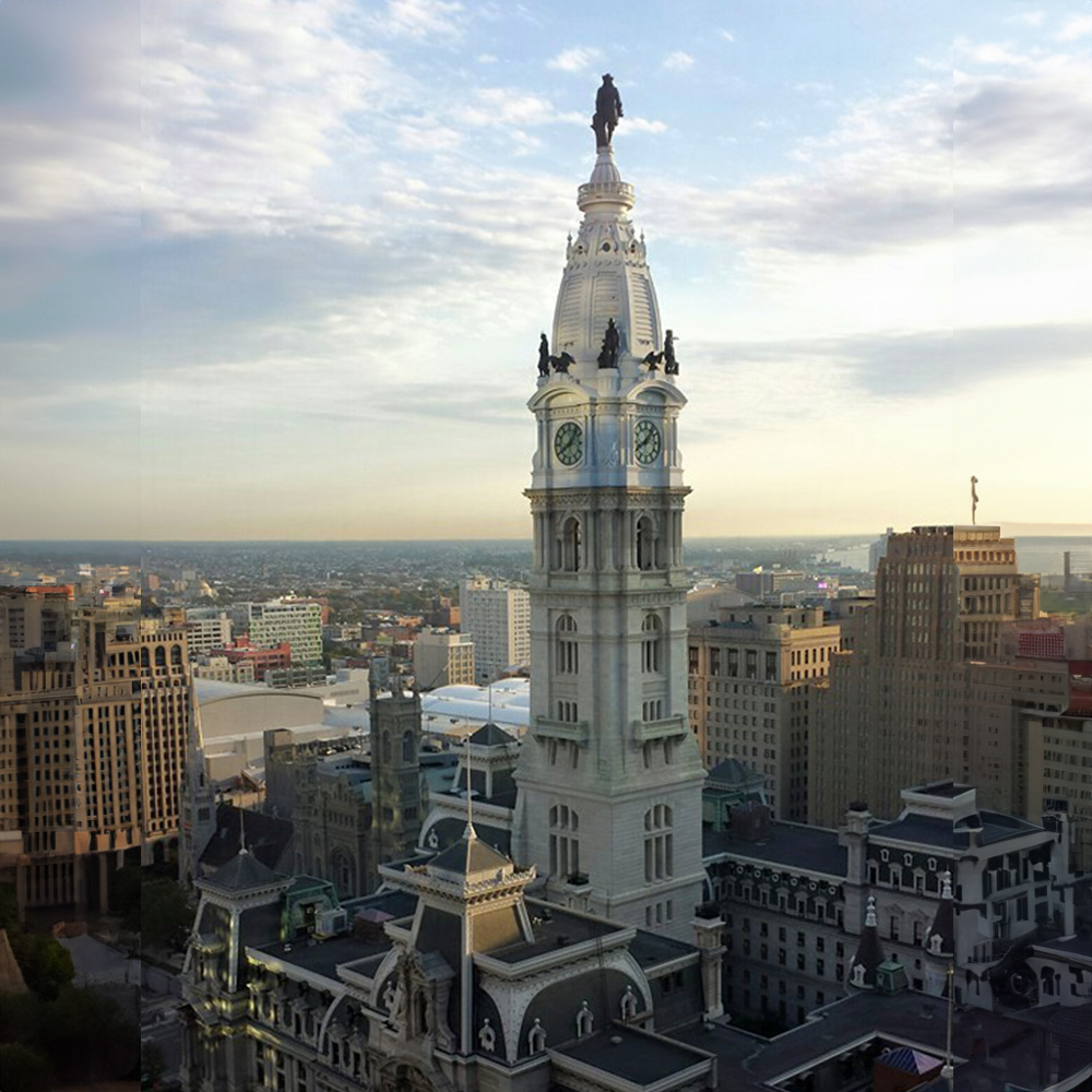 arial view of center city building in Philadelphia