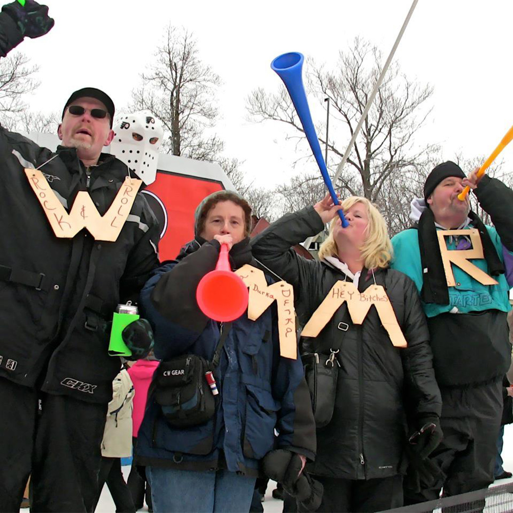 people enjoying an outdoor winter event